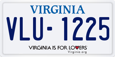 VA license plate VLU1225