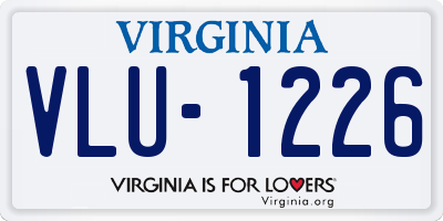 VA license plate VLU1226