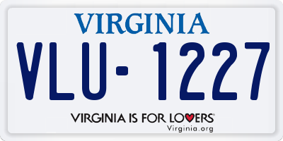 VA license plate VLU1227