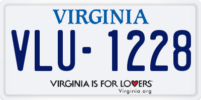 VA license plate VLU1228