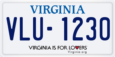 VA license plate VLU1230