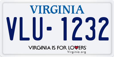 VA license plate VLU1232
