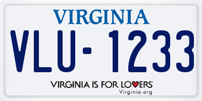 VA license plate VLU1233