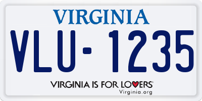 VA license plate VLU1235