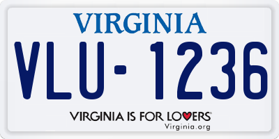 VA license plate VLU1236