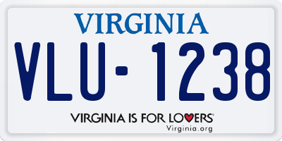 VA license plate VLU1238