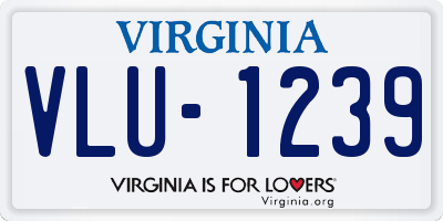 VA license plate VLU1239