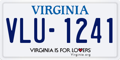 VA license plate VLU1241