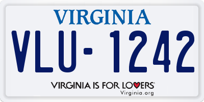 VA license plate VLU1242
