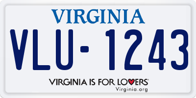 VA license plate VLU1243