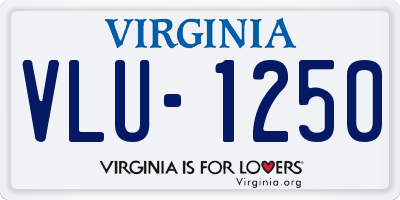 VA license plate VLU1250