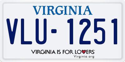 VA license plate VLU1251
