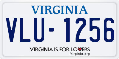 VA license plate VLU1256
