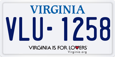 VA license plate VLU1258
