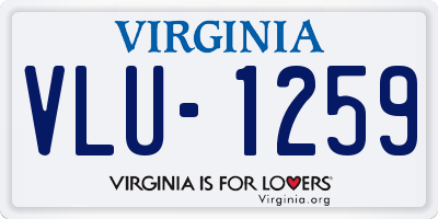 VA license plate VLU1259