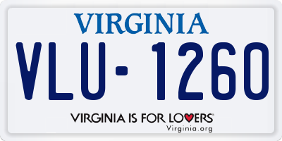 VA license plate VLU1260