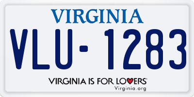 VA license plate VLU1283