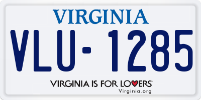 VA license plate VLU1285