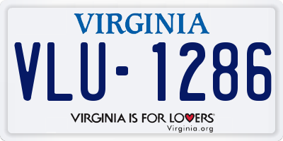 VA license plate VLU1286