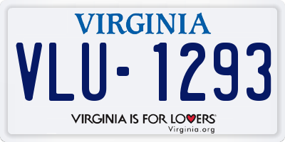 VA license plate VLU1293