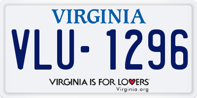 VA license plate VLU1296
