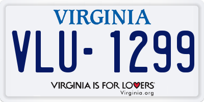VA license plate VLU1299