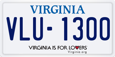 VA license plate VLU1300