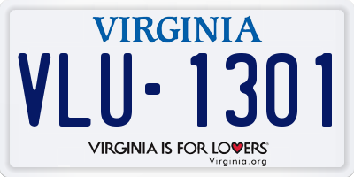 VA license plate VLU1301