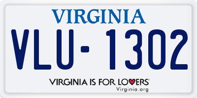 VA license plate VLU1302