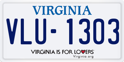 VA license plate VLU1303