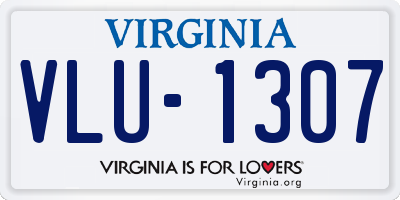 VA license plate VLU1307