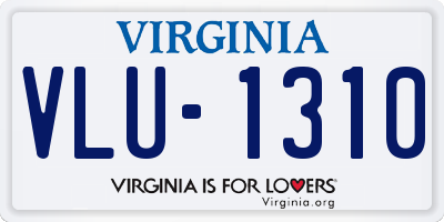 VA license plate VLU1310