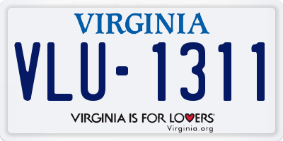 VA license plate VLU1311