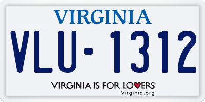 VA license plate VLU1312