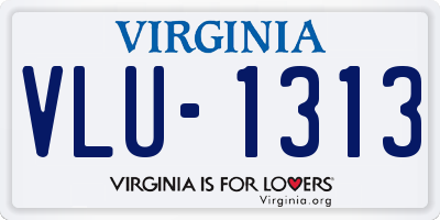 VA license plate VLU1313