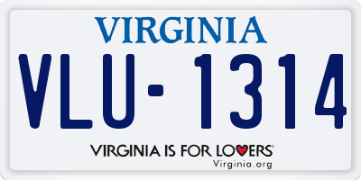 VA license plate VLU1314