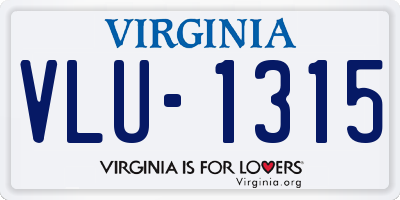 VA license plate VLU1315