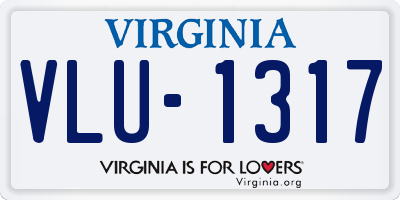 VA license plate VLU1317