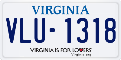 VA license plate VLU1318