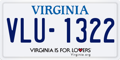 VA license plate VLU1322