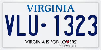 VA license plate VLU1323