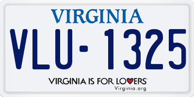 VA license plate VLU1325