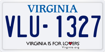 VA license plate VLU1327