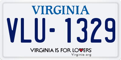 VA license plate VLU1329