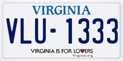 VA license plate VLU1333
