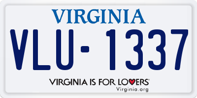 VA license plate VLU1337