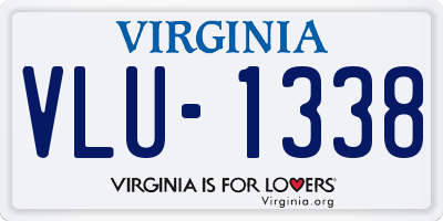 VA license plate VLU1338