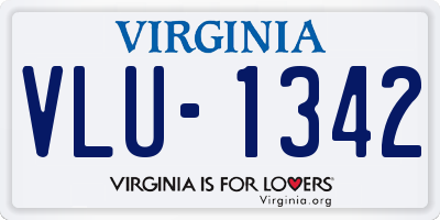 VA license plate VLU1342