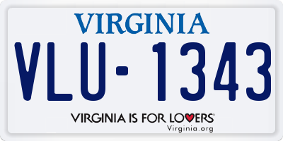 VA license plate VLU1343