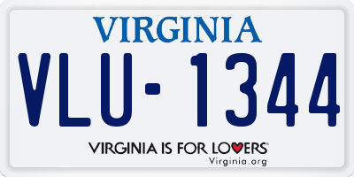 VA license plate VLU1344